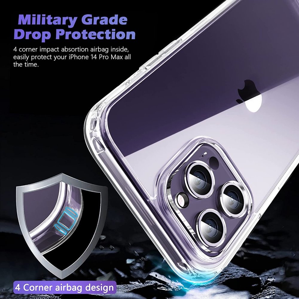 New Protective Clear Case for iPhone 14 Pro Max 6.7 Inch [5 in 1] Military Grade - Picture 5 of 9